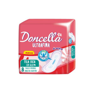 TOALLAS FEMENINAS DONCELLA ULTRAFINAS TELA SECA 8U
