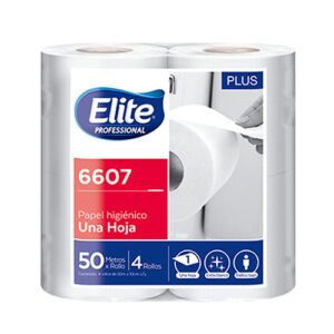 P. HIGIENICO ELITE 6607 SIMPLE HOJA PLUS X 50 MTS 12x4u