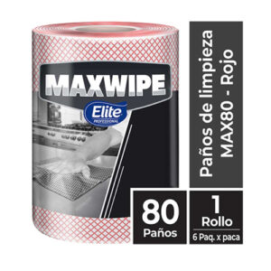 PAÑO MAXWIPE X80 REUTILIZABLES ROLLO X80/6 ROJO