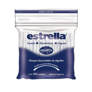 HISOPOS ESTRELLA BOLSA ZIPPER x 125u