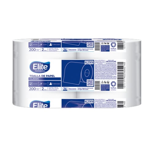 TOALLA EN ROLLO ELITE CLASSIC HOJA SIMPLE 200M X2